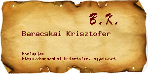 Baracskai Krisztofer névjegykártya